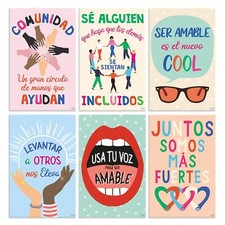 S O Set of 6 Kindness Spanish Classroom Posters - Spanish Classroom Decoratio...