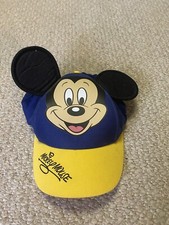 Disney Parks Mickey Mouse Baseball Cap Hat with Ears Kids Toddler Blue  Yellow