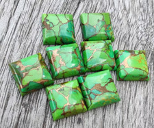 Wholesale Green Copper Turquoise Cabochon Square shape Loose Gemstone.