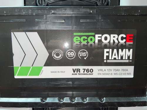 Batteria FIAMM AGM VR760 ecoFORCE, veicoli con START&STOP 70Ah 760A 278x175x190 - Foto 2 di 3