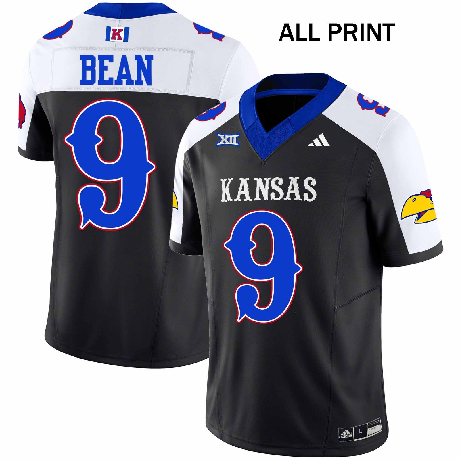 Kansas Jayhawks Jason Bean #9 Blackhawk Football Jersey – All Print Styles