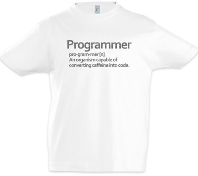 Programmer Jungen T-Shirt Koffein Kaffee Wissenschaftler Fun Geek Programmierer