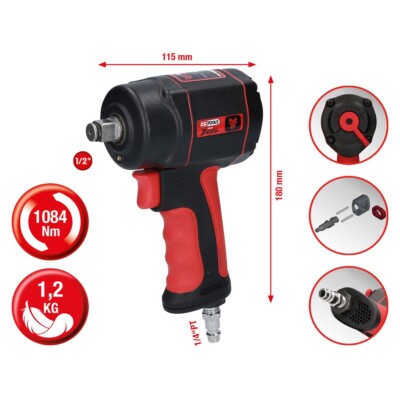KS TOOLS 1/2'' THE miniDEVIL Hochleistungs-Druckluft-Schlagschrauber 1084Nm