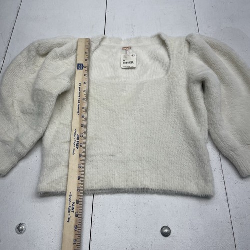 Free People elfenbeinfarbener Moonbeam Pullover mit eckigem Ausschnitt Damen Größe Medium - Bild 5 von 9