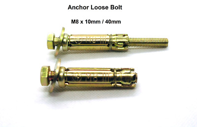 M8 x 10 / 40 Anker / lose Bolzen Dauerschild für Mauerwerk / Zäune / Schuppen 