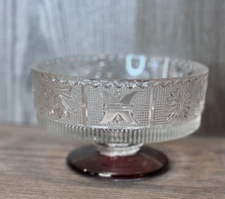 Princess Feather Glass Covered Candy Dish or Wedding Bowl