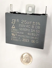 25UF 250VAC 25MFD Fan Motor Capacitor 25 μF .250 terminals  w/ mount back CBB61