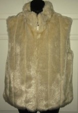 Dressbarn Womens Blond Faux Fur Jacket Vest Medium M