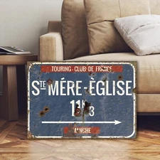 Vintage Style St Mere Eglise WW2 Bastogne Band Of Brothers 101st Airborne Sign