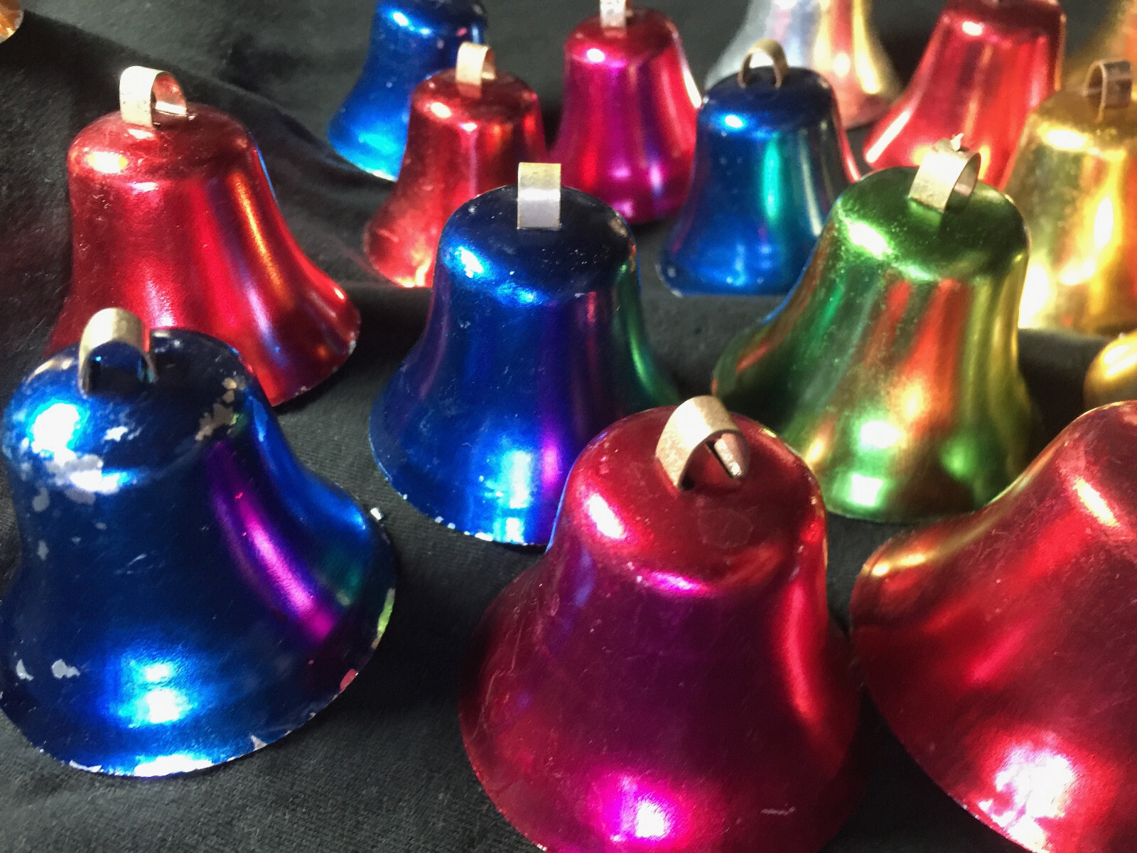 Lot of 20 MELODEE Christmas 2" Bells 1950s USA Made Xmas Tree Ornaments