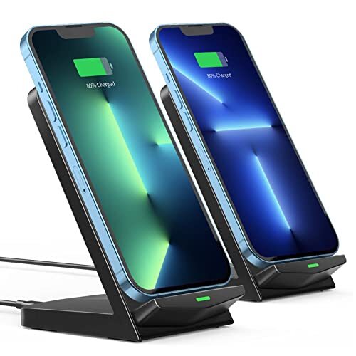 Wireless Charger [2 Pack],15W Fast Wireless Charging Black-2 Pack