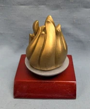 resin torch trophy award wood base achievement winner WASMT1