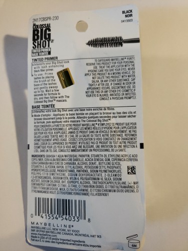 Maybelline The Colossal Big Shot Tinted MASCARA Primer # 230 Black NEW - Picture 3 of 3