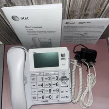 AT&T Corded Phone System w/ Answering Machine Big Buttons Large CL4940 White