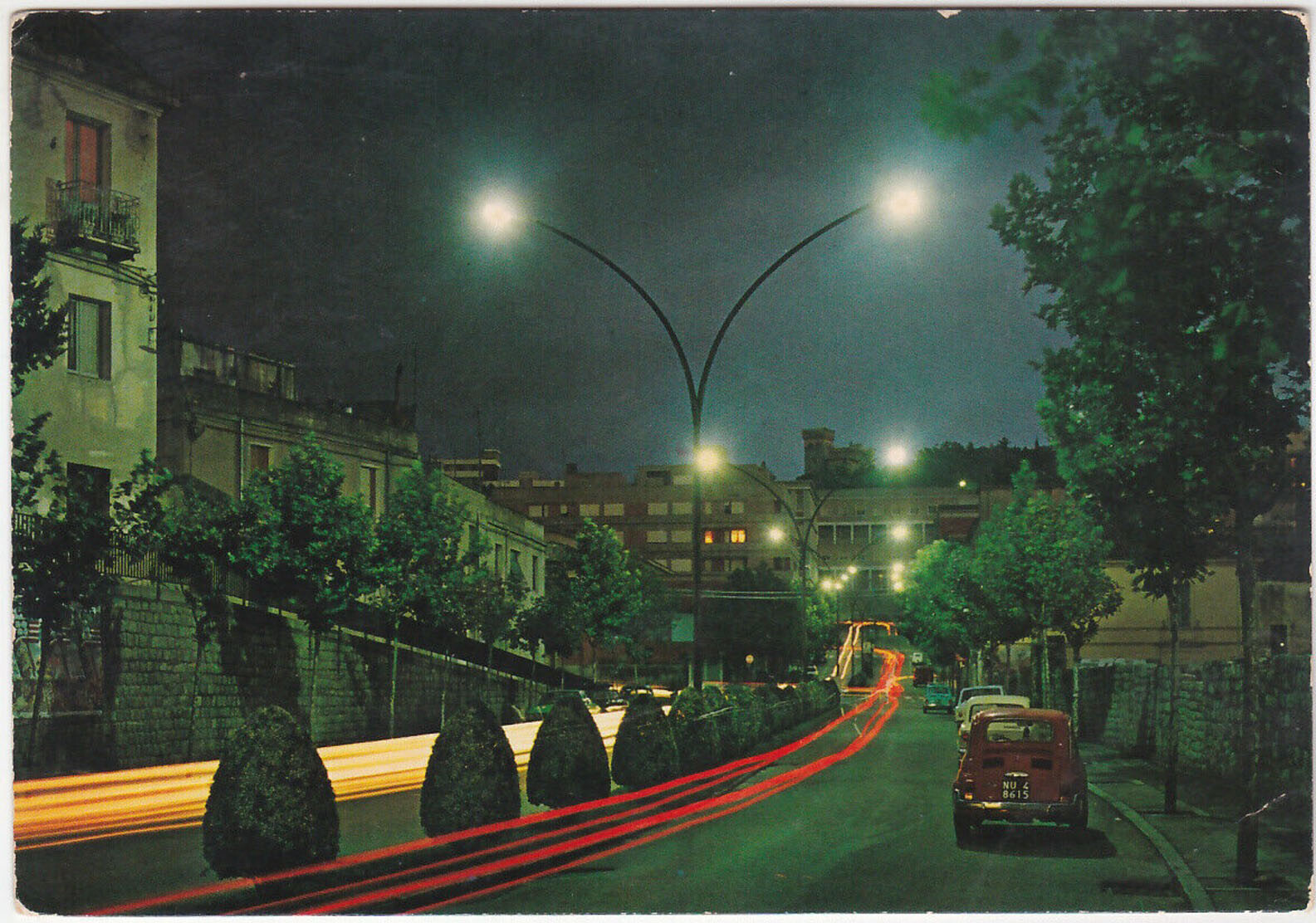 NUORO - VIA ALESSANDRO MANZONI - NOTTURNO - FIAT 500 -35898-