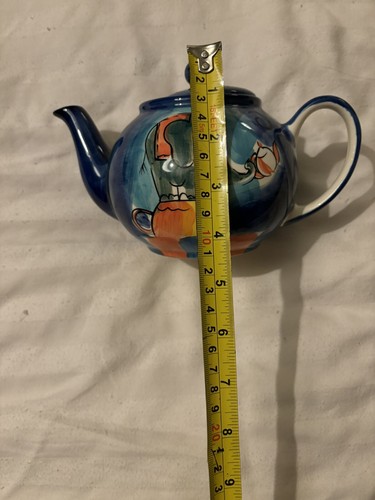 Whittard Of Chelsea Large Teapot -Hand Painted Circus Animals Elephant Lion Blue - Picture 6 of 7