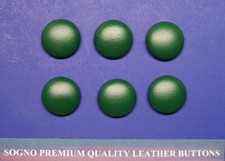 6 MADE IN USA 20 MM FOREST GREEN LEATHER COVERED BUTTONS FOR JACKETS,BLAZERS ETC