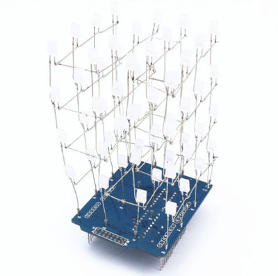 1PCS 4X4X4 Light Cube Kit LED DIY suite Kit Blue for Arduino Shield