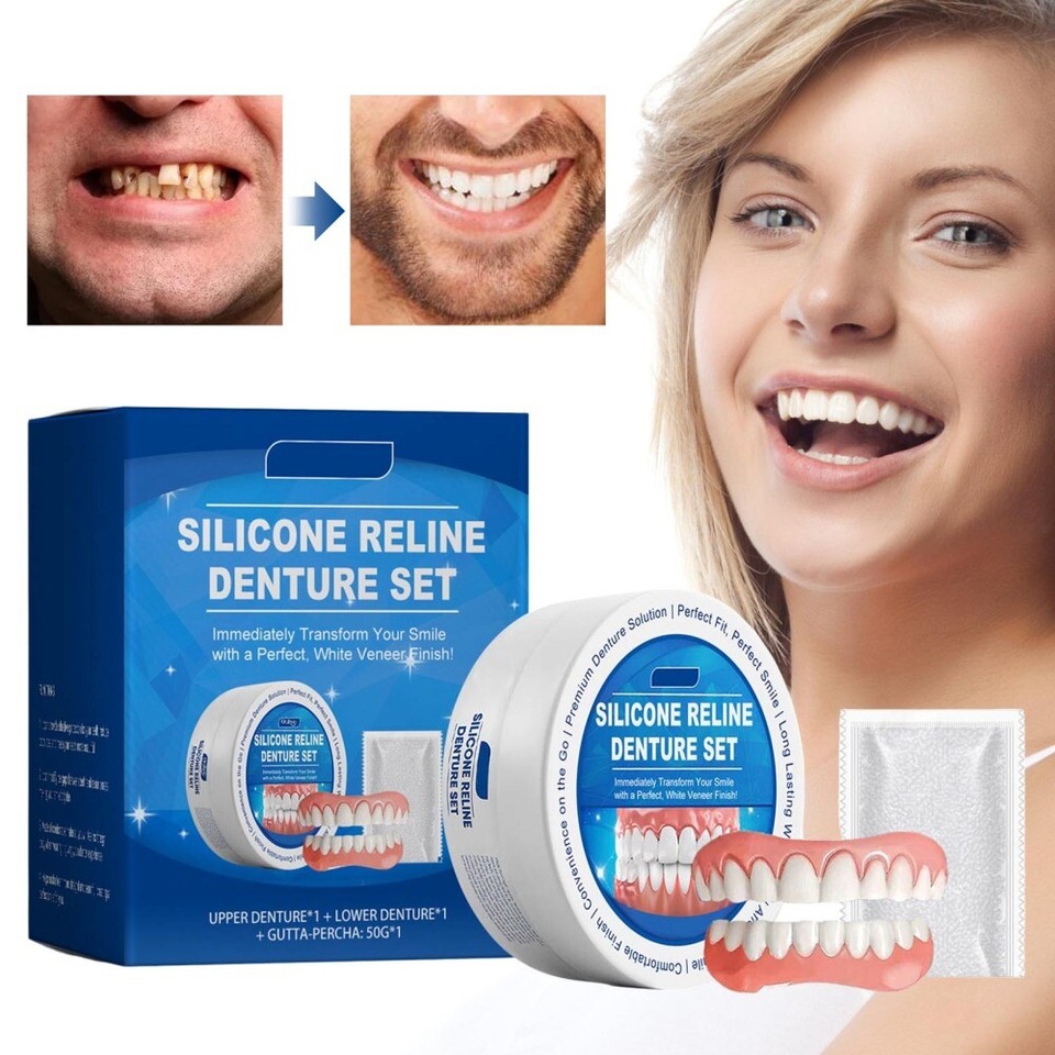 1/2/3 Set Silicone Denture Silicone Reline Kit Soft Instant Teeth For