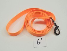 Dog leash orange 6 foot strong polypropylene all weather webbing swivel snap