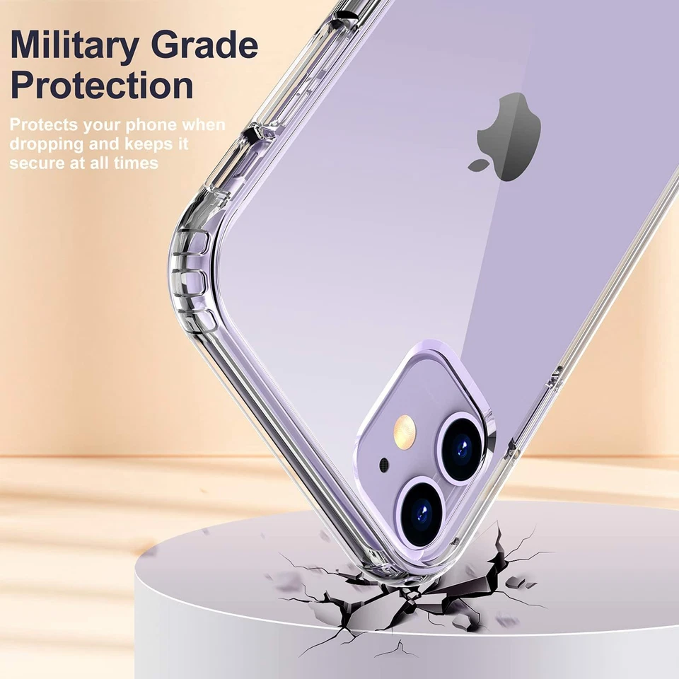 LUXVEER iPhone 11 TPU + PC Bumper Case, Tempered Glass Screen Protector - Clear - Image 4 of 4