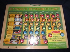 Melissa Doug Wooden Magnetic Responsibility Chart Chores NEW in SHRINKWRAP