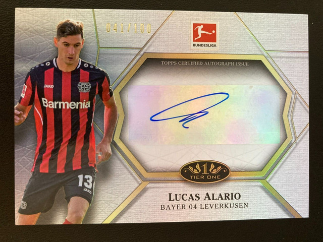 2021-22 Topps Tier One Matchwinner Autograph Lucas Alario ed/100 LEVERKUSEN