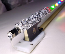 Glow Bow Angel White Carbon Fiber Violin Bow with Bling rhinestone frog