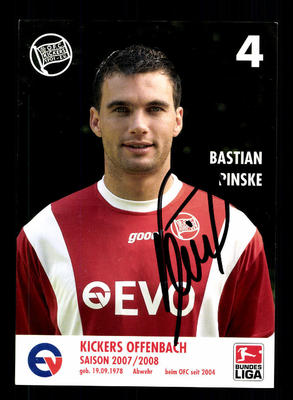 Bastian Pinske Autogrammkarte Kickers Offenbach 2007-08 Original +A 143028