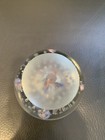 Vintage Art Glass Clear Paperweight With Flowers and Controlled Bubbles — photo 2