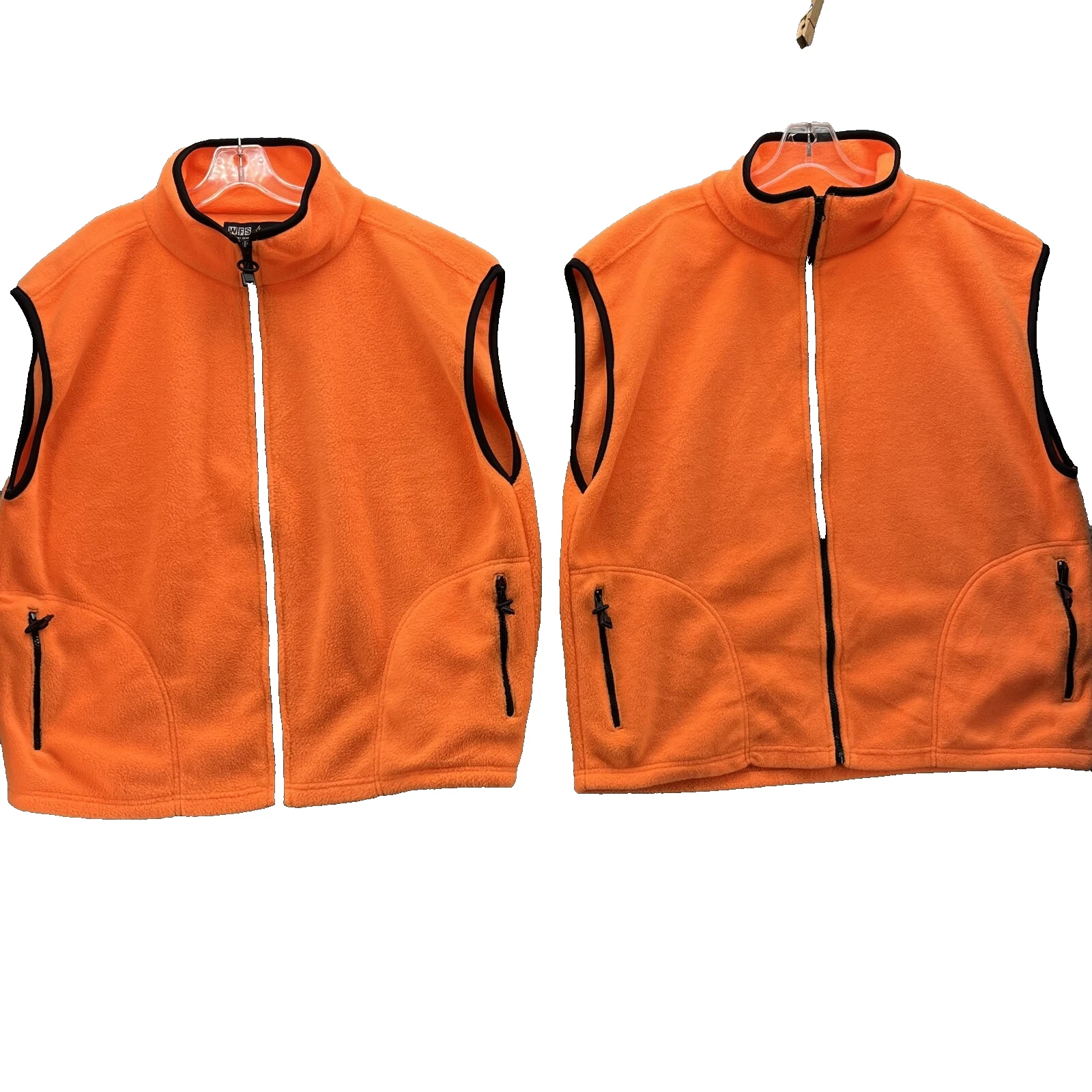 WFS Hunting Fleece Vest Men's XL Safety Orange Hiking Fishing Workwear Gorpcore