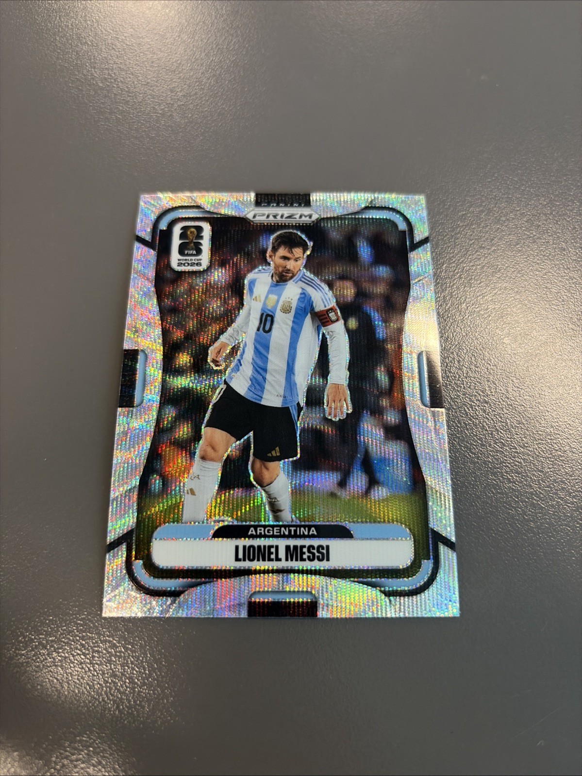 2026 Panini Prizm FIFA World Cup Lionel Messi Silver Wave Prizm #10 Argentina