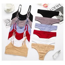 Women Sport Bra Underwear Wirefree Bra and Panties Set Lingerie Tank Top 2Pcs
