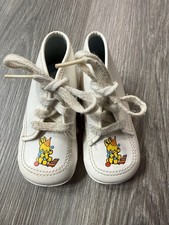 Vintage Toddler Walking Shoes White Leather Bunny Xylophone Rare 5  Miss Gina 