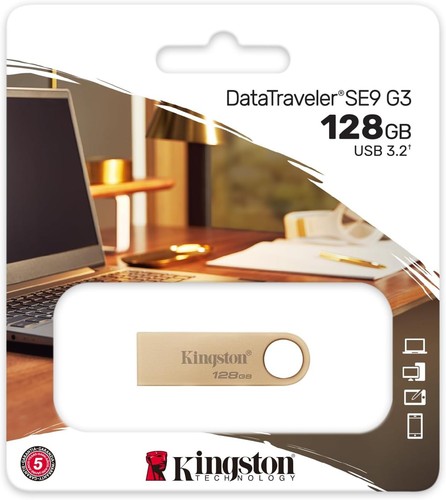 Kingston DataTraveler SE9 Gen 3- 128GB - 220MB/s read- Metal - USB 3.2 Gen 1 -Go - Imagen 5 de 5