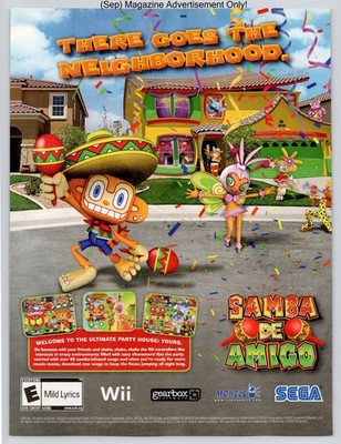 Samba De Amigo Wii Sega Gearbox Colorful Party Game 2008 Full Page Print Ad