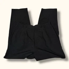 Requirements Petite Women’s Pleated Trouser Dress Pants Black 12 USA VTG Flaw