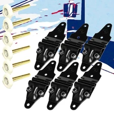 6X Black Roll Up End Hinge+2.00" Nylon Roller For Freight Trailer Roll Up Door