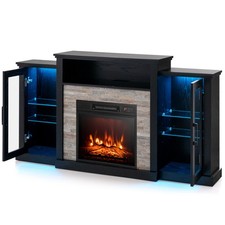 Fireplace TV Stand with Led Lights 18" Electric Fireplace for Tvs up to 65"