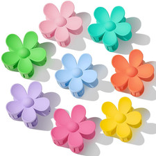 Flower Hair Clips 8PCS, Large Claw Clips for Women Girls Thick Thin Hair, Strong