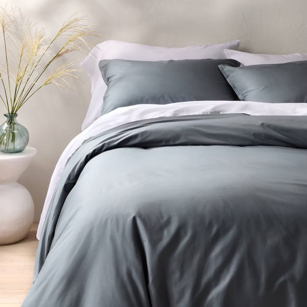 FullQueen Cotton Percale Duvet Set Mineral Blue - Casaluna 9990₽
