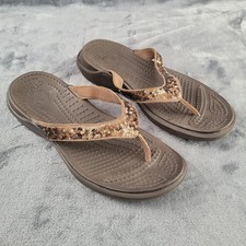 Crocs Capri V Flip Flop Womens 9 Brown Copper Sequins Sparkle Beach Pool