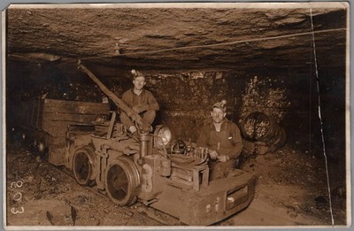 Ca. 1920 Kinkaid (?) Copper Mining Miners Real Original Photo w/ Beer Keg /