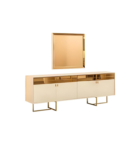 Goldene Wohnzimmer Anrichte LuxuriöSe Holz Kommode Designer Sideboard-image