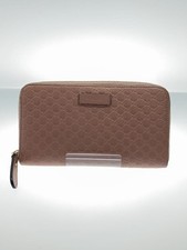 GUCCI Long Wallet Micro GG Shima Leather PNK Women s From Japan
