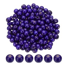 Wooden Beads 10mm for Crafts, 200 Pcs Loose Spacers, Purple