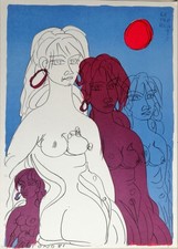 TONO ZANCANARO - Le tre grazie 1981 - Litografia originale firmata