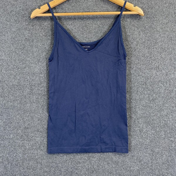 Decjuba Tank Top Womens XS/S Blue V Neck Stretch Camisole Summer Casual Basic