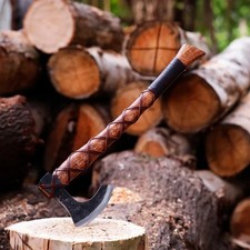Handmade Viking Ragnar Lothbrok Axe Norse Battle Ready Collectible Gift For Him