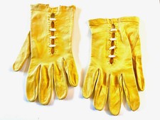 Antique Vintage Yellow Leather Kid Gloves